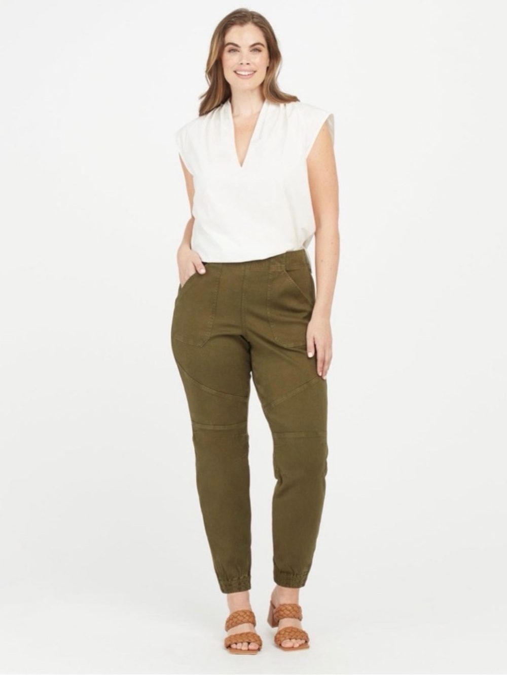 Spanx stretch twill cargo jogger size xl